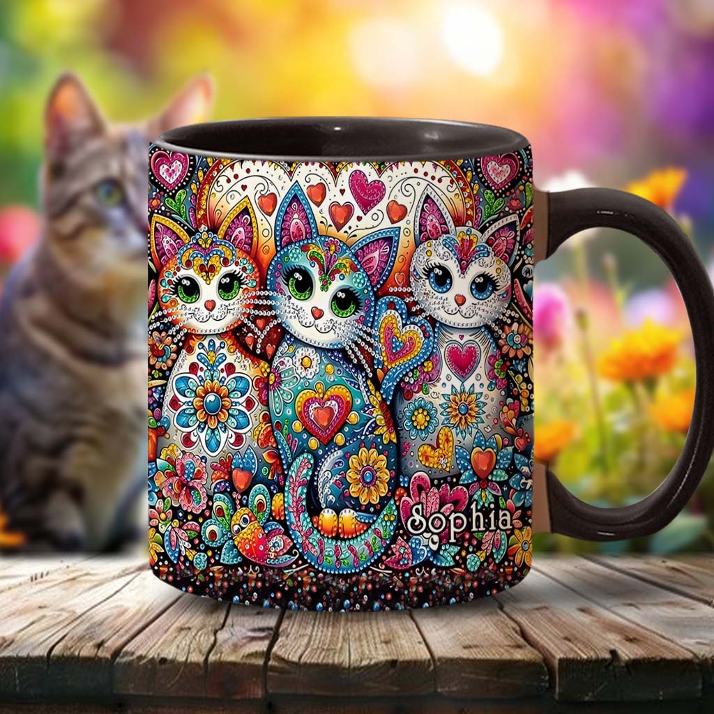 Beautiful Cats - Personalized Cat Accent Mug