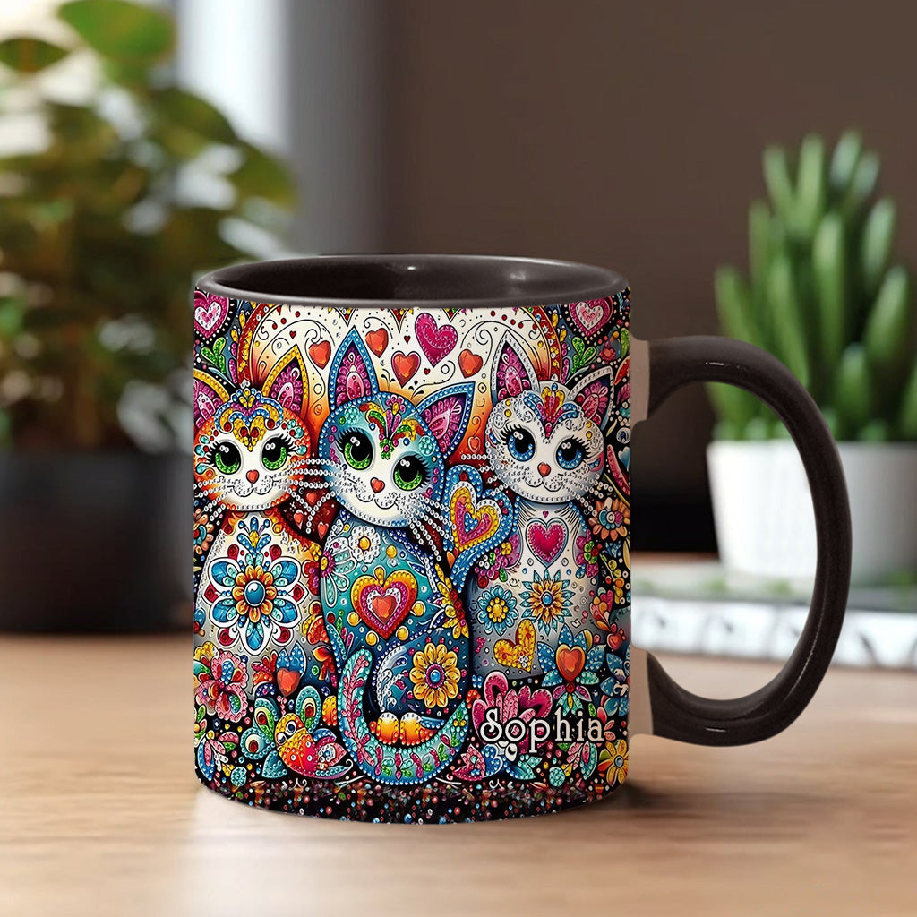 Beautiful Cats - Personalized Cat Accent Mug