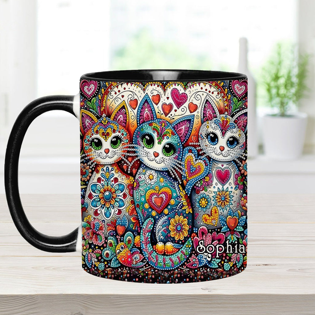 Beautiful Cats - Personalized Cat Accent Mug