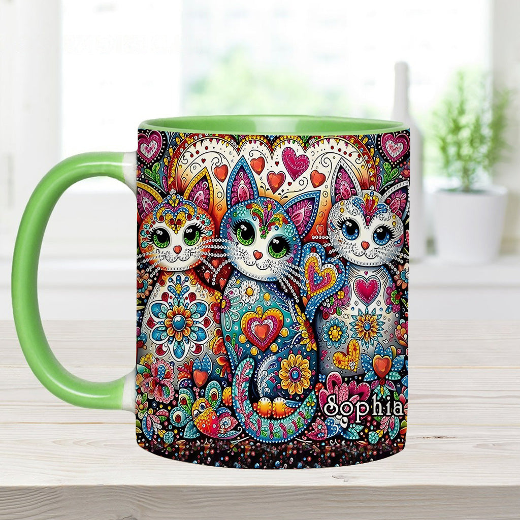 Beautiful Cats - Personalized Cat Accent Mug