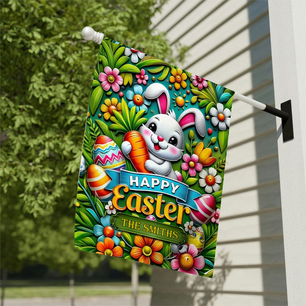 Happy Easter - Personalized Family Garden Flag