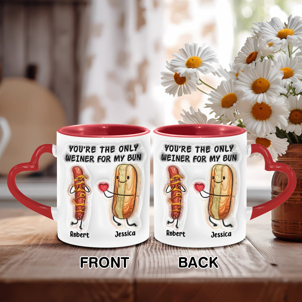You Are The Only One - Personalized Couple Heart Handle Mug
