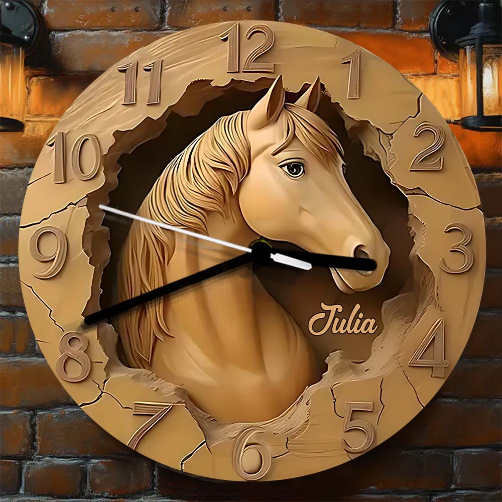 Love Horses - Personalized Horse Wall Clock