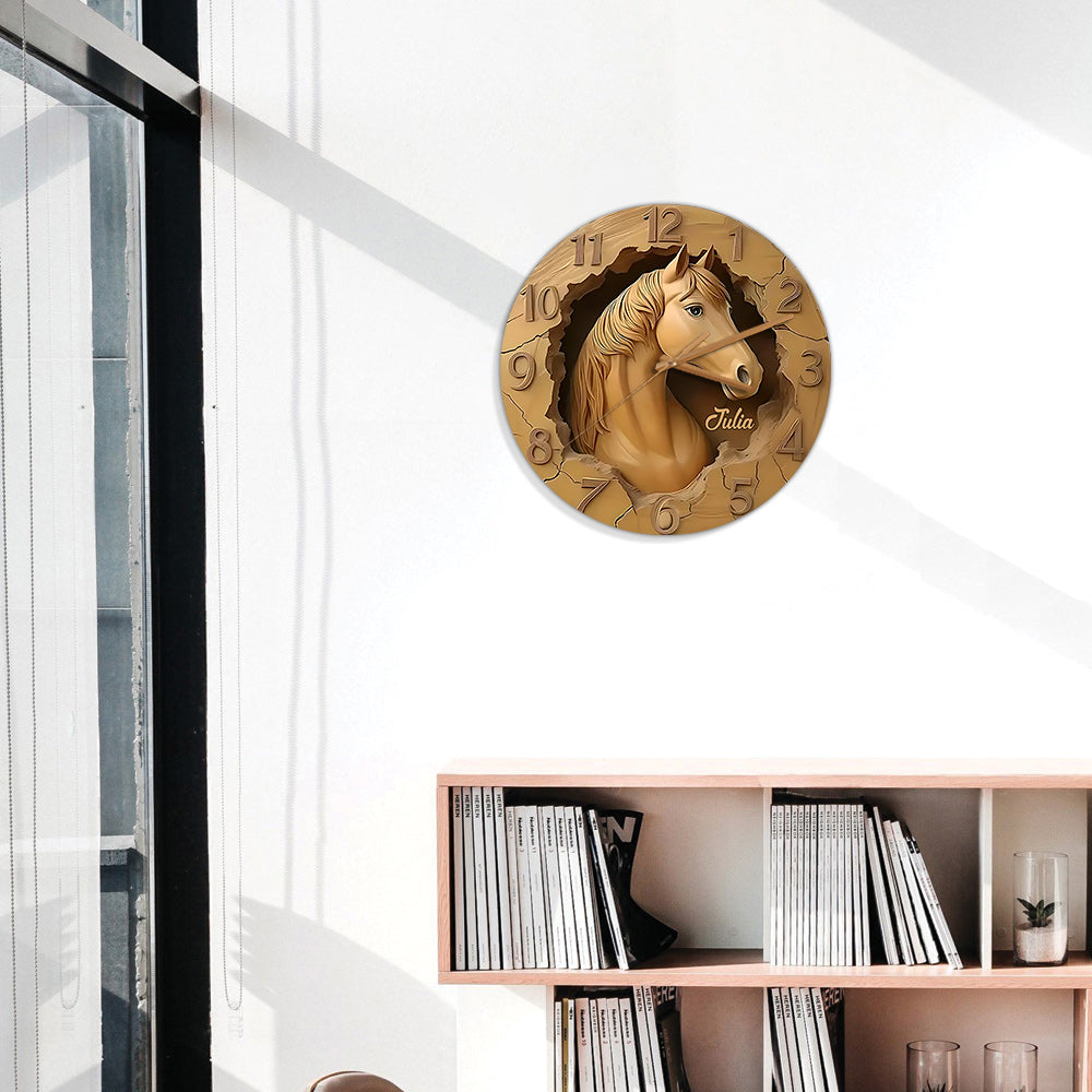 Love Horses - Personalized Horse Wall Clock
