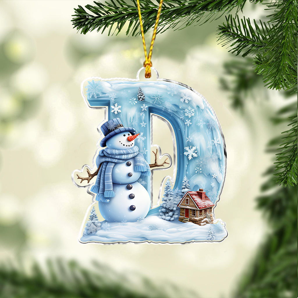 Merry Christmas Snowman - Personalized Family Ornament
