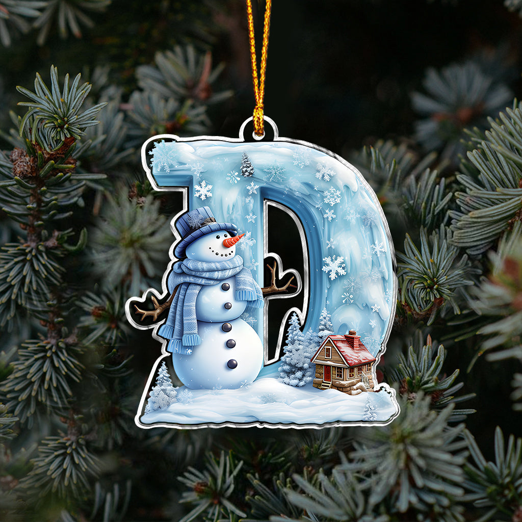 Merry Christmas Snowman - Personalized Family Ornament