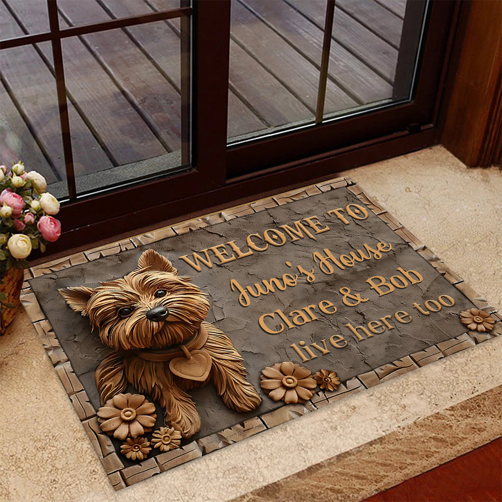 Cute Yorkshire Terrier - Personalized Dog Doormat