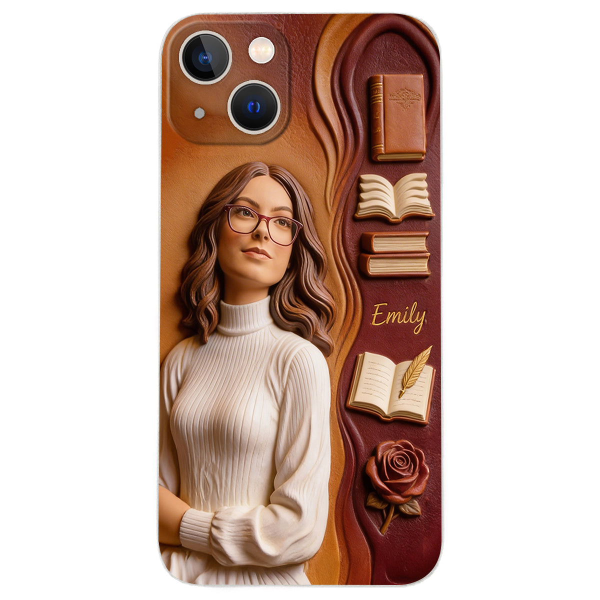 Custom Any Photo Love Books - Personalized Book 3D Embossed Leather Phone Case
