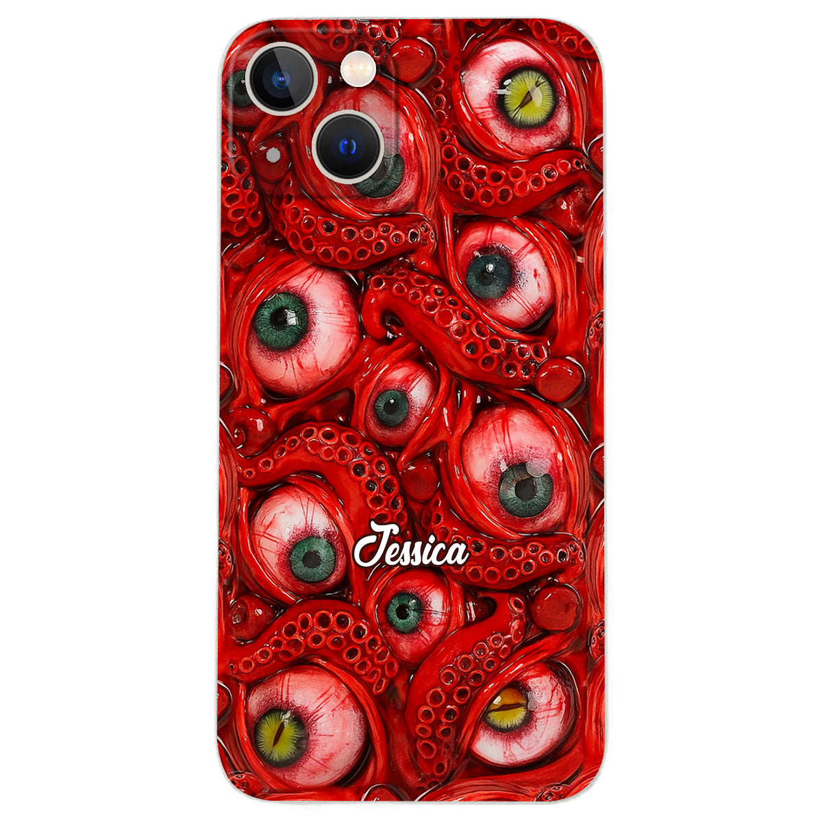 Horror Bloody Eyes - Personalized Halloween Leather Phone Case