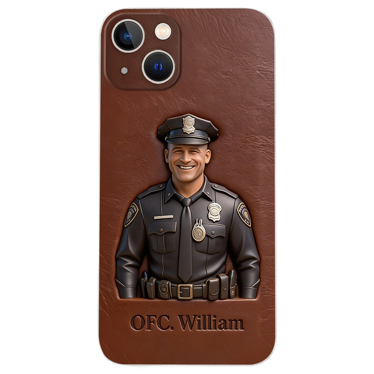 Police Gifts - Personalized Police Officer Leather Phone Case