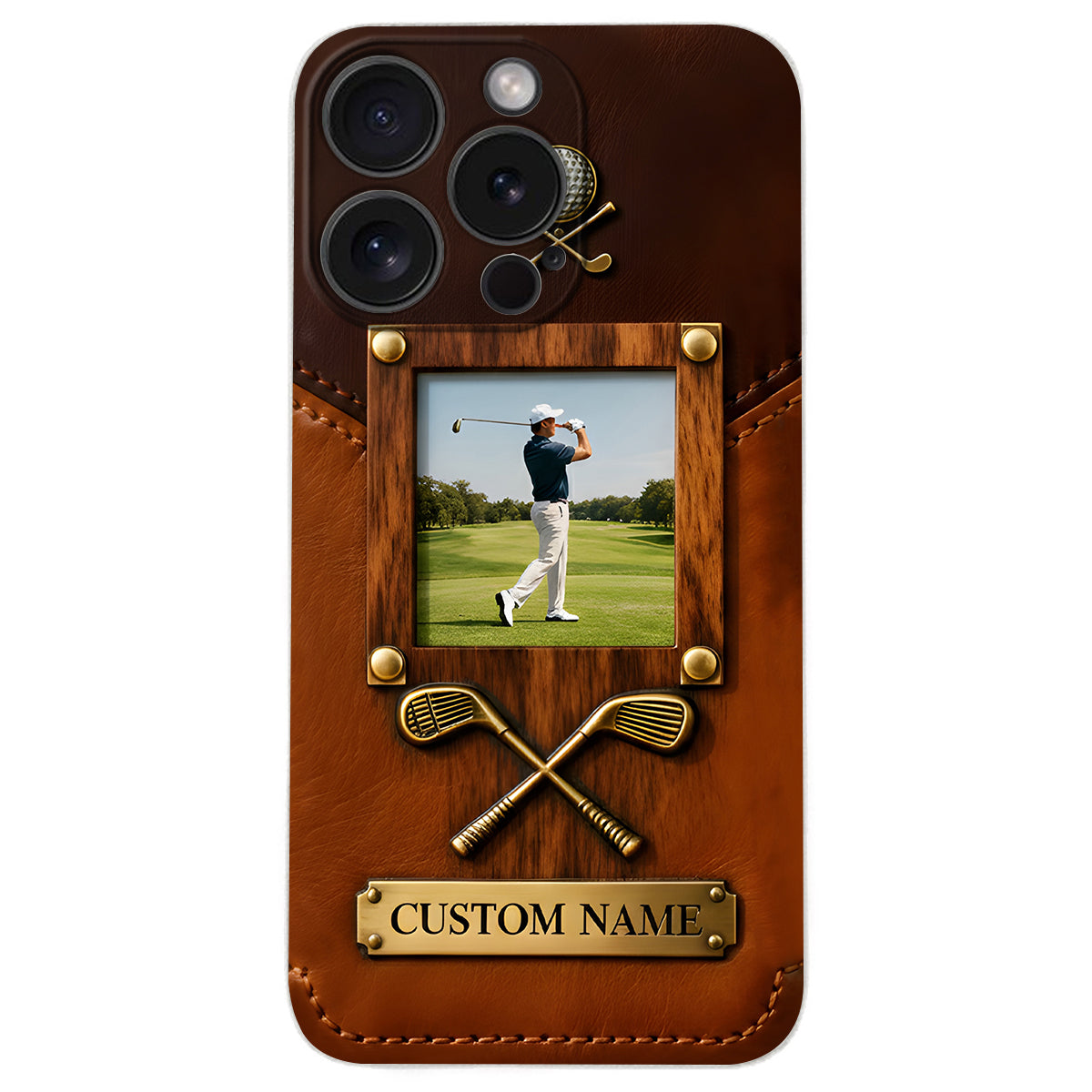 The Memory On The Course - Personalized Golf Leather Phone Case