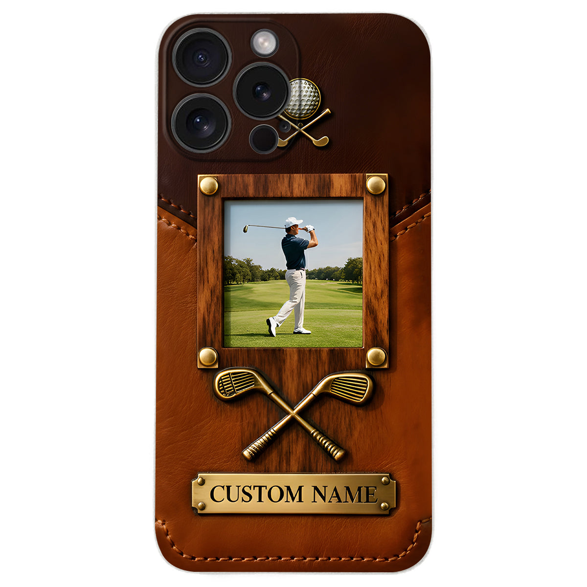 The Memory On The Course - Personalized Golf Leather Phone Case