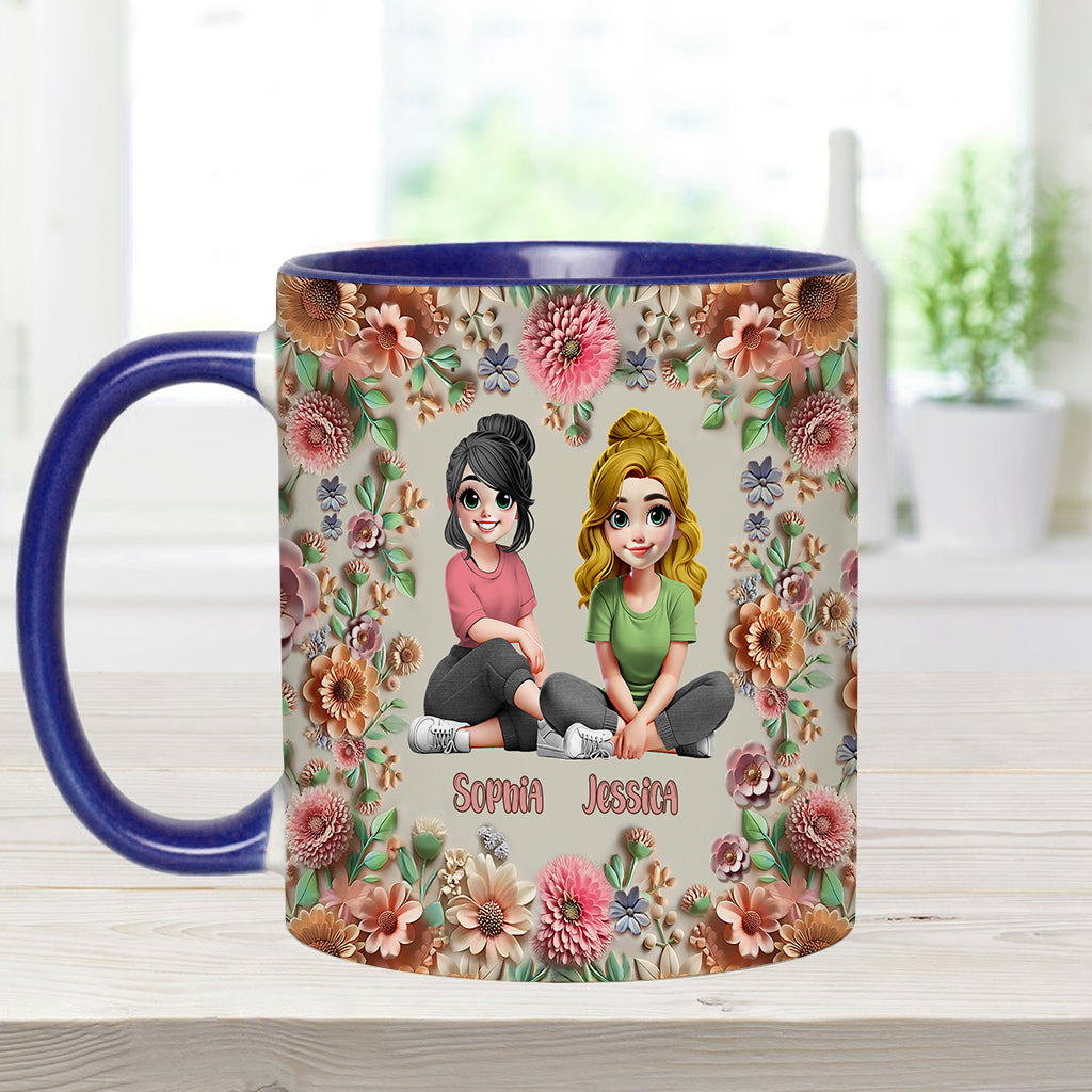 Punch A Bitch For You My Bestie - Personalized Bestie Accent Mug