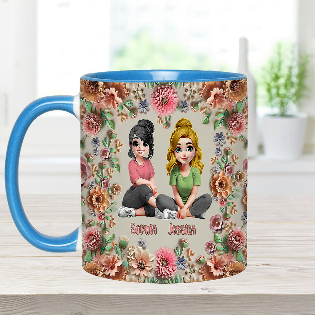 Punch A Bitch For You My Bestie - Personalized Bestie Accent Mug