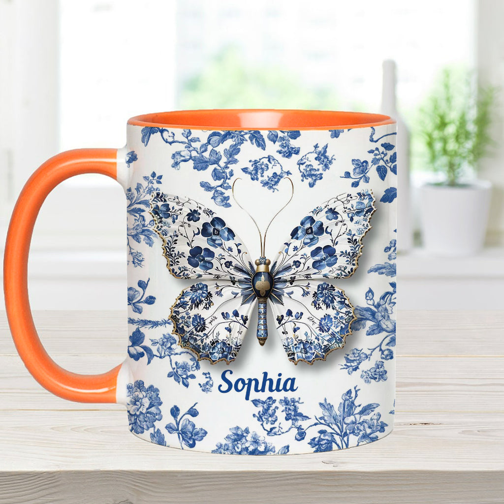 Love Butterflies - Personalized Butterfly Accent Mug