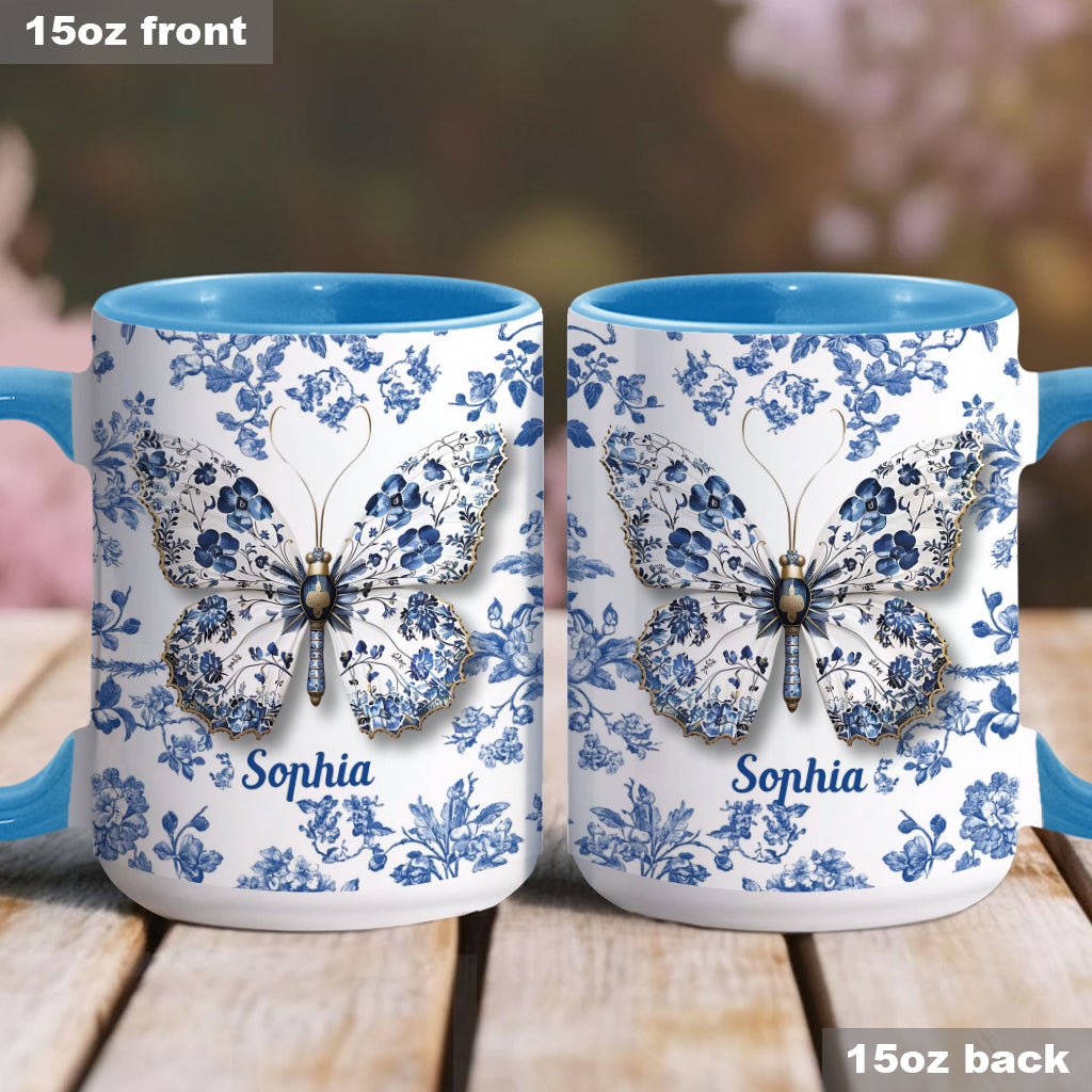 Love Butterflies - Personalized Butterfly Accent Mug