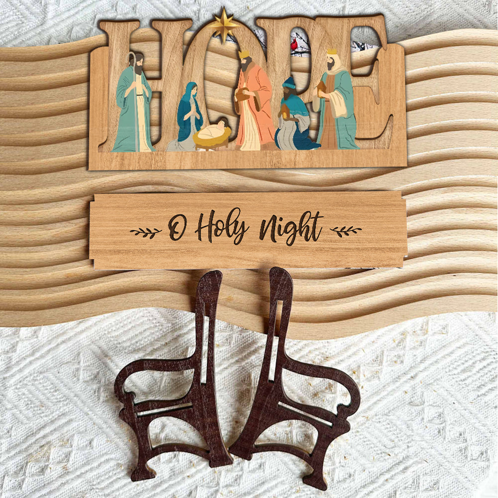 O Holy Night - Christian Wooden Bench