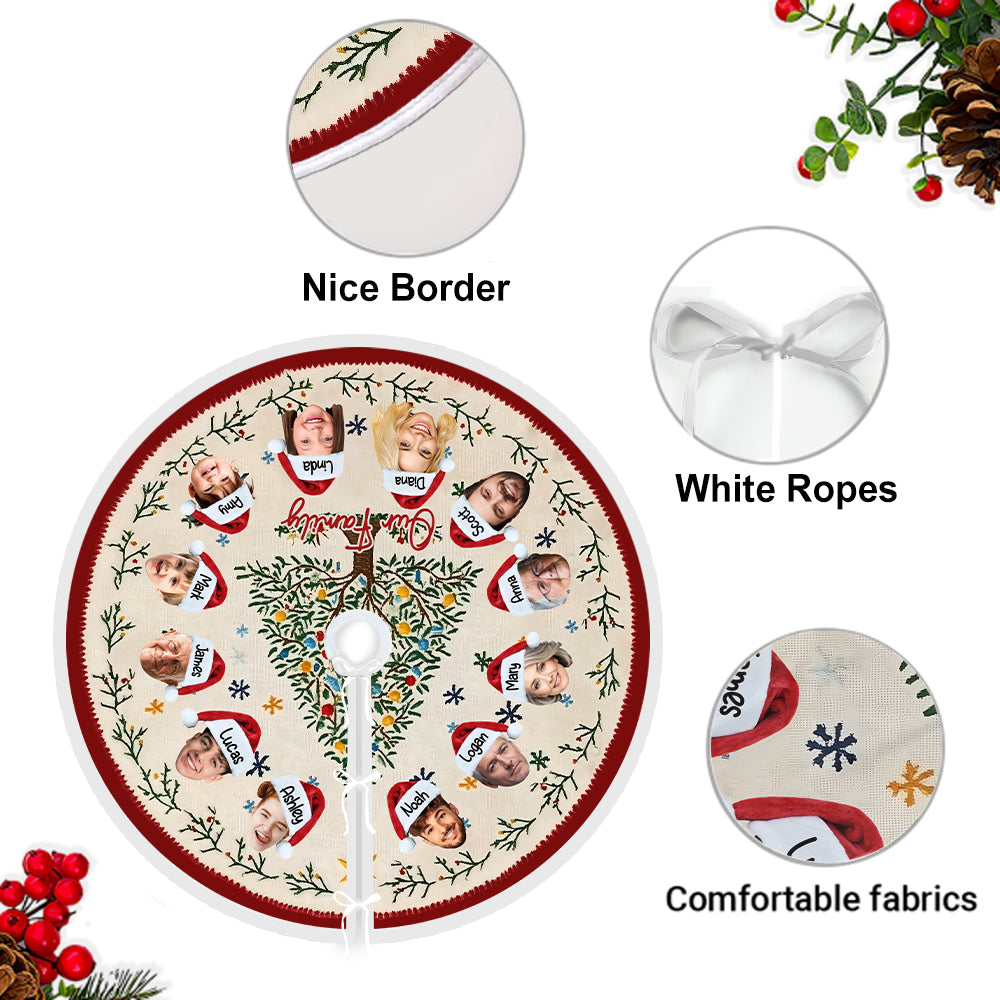 Funny Face Cutout Family - Personalized Family Tree Skirt