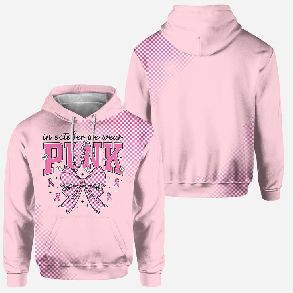 In October We Wear Pink Breast Cancer Awareness Hoodie and Leggings