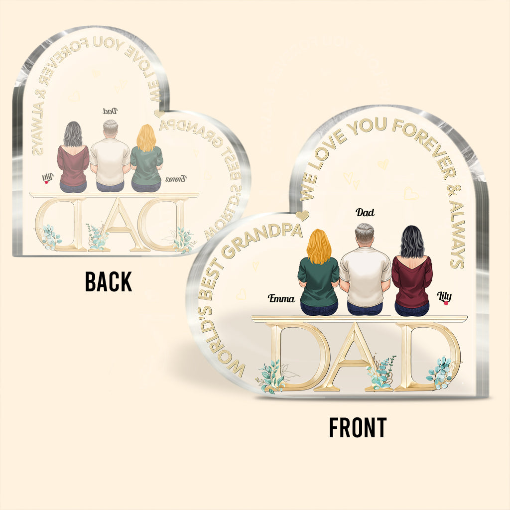 Dad We Love You - Personalized Father Custom Shaped Acrylic Plaque