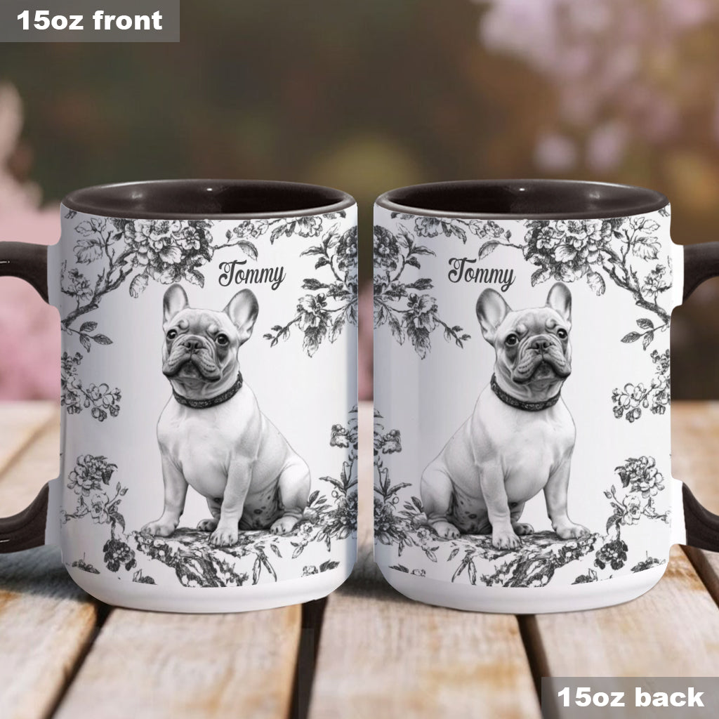 Custom Photo Puppy Toile de Jouy - Personalized Dog Accent Mug