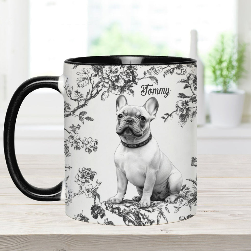 Custom Photo Puppy Toile de Jouy - Personalized Dog Accent Mug