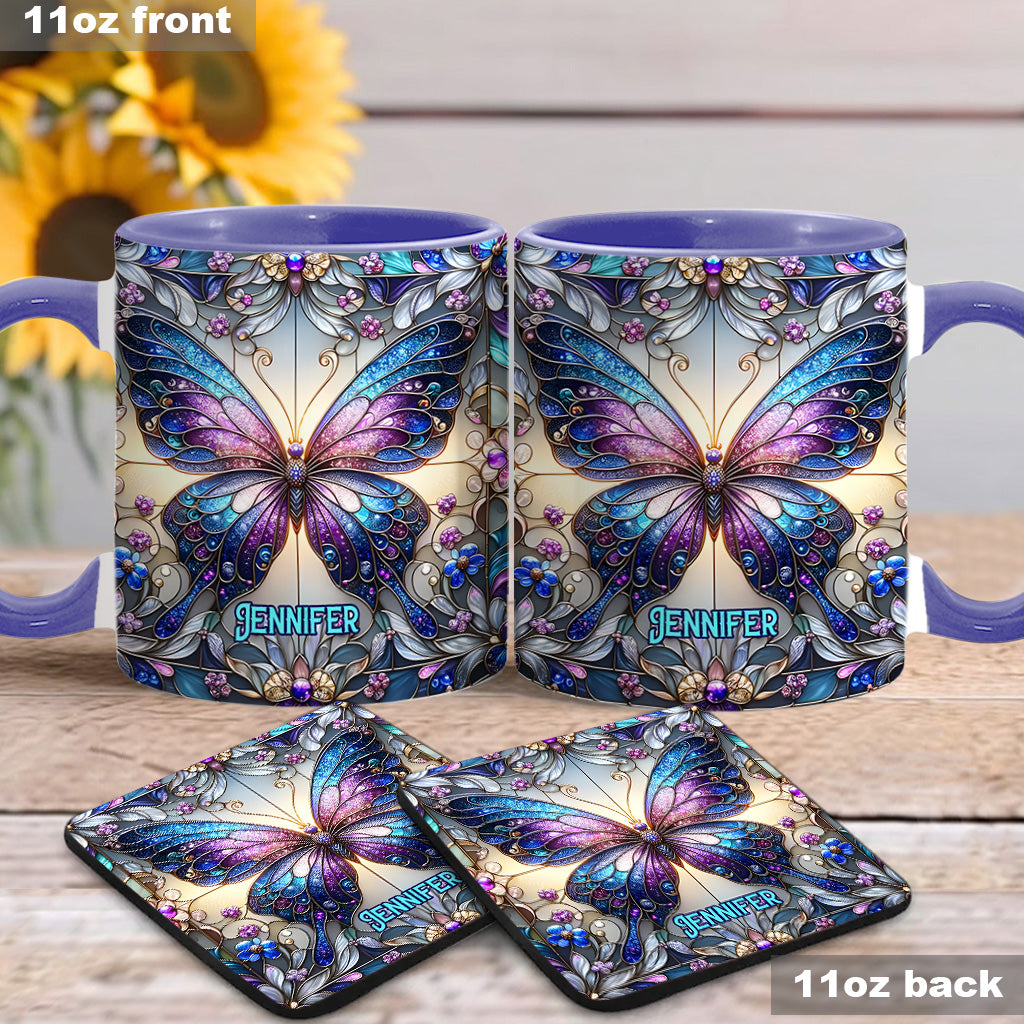 Beautiful Butterfly - Personalized Butterfly Accent Mug