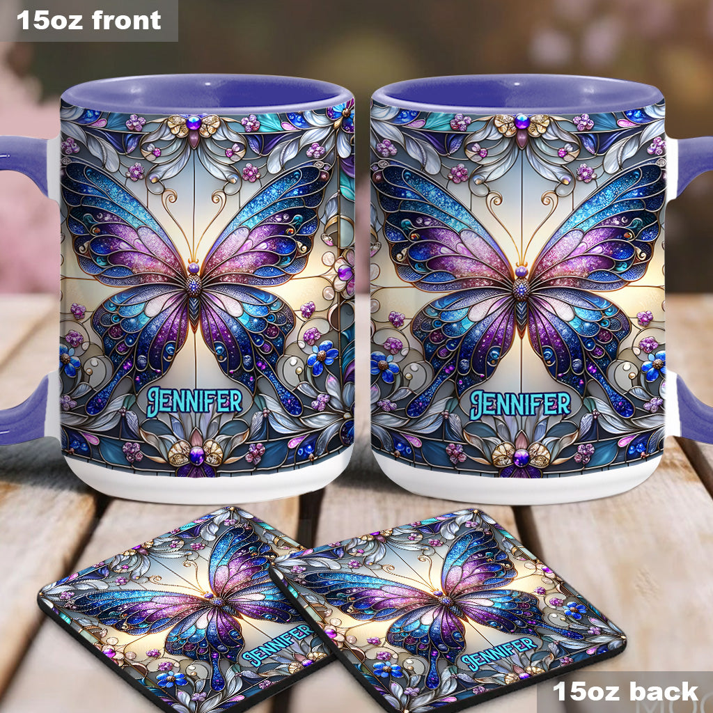 Beautiful Butterfly - Personalized Butterfly Accent Mug