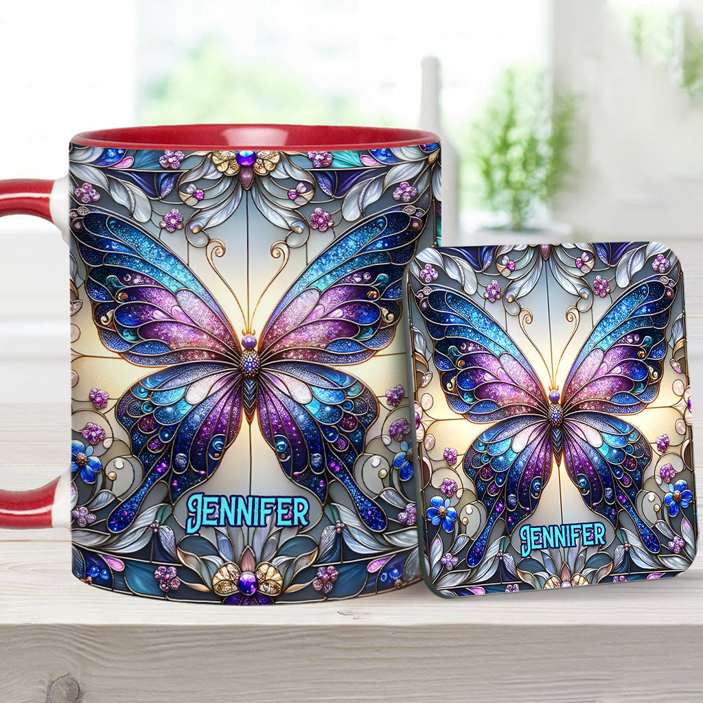 Beautiful Butterfly - Personalized Butterfly Accent Mug