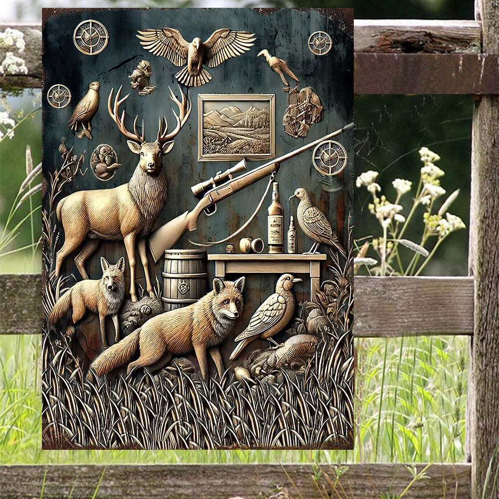 Love Hunting - Personalized Hunting Rectangle Metal Sign