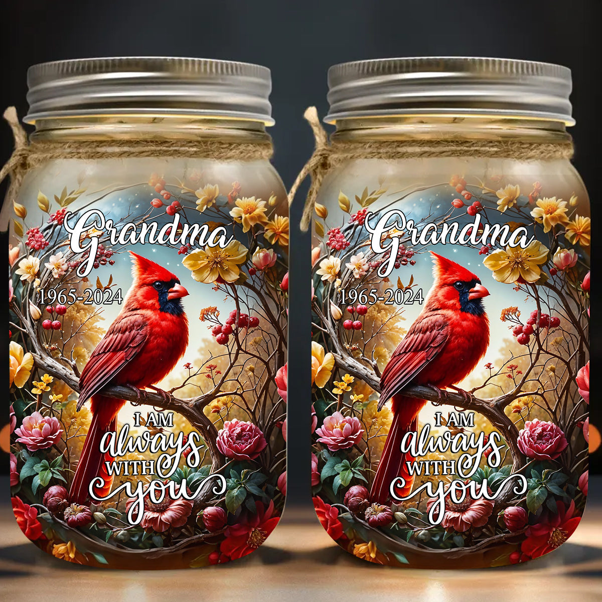 Angel's Whisper - Personalized Memorial Mason Jar Light