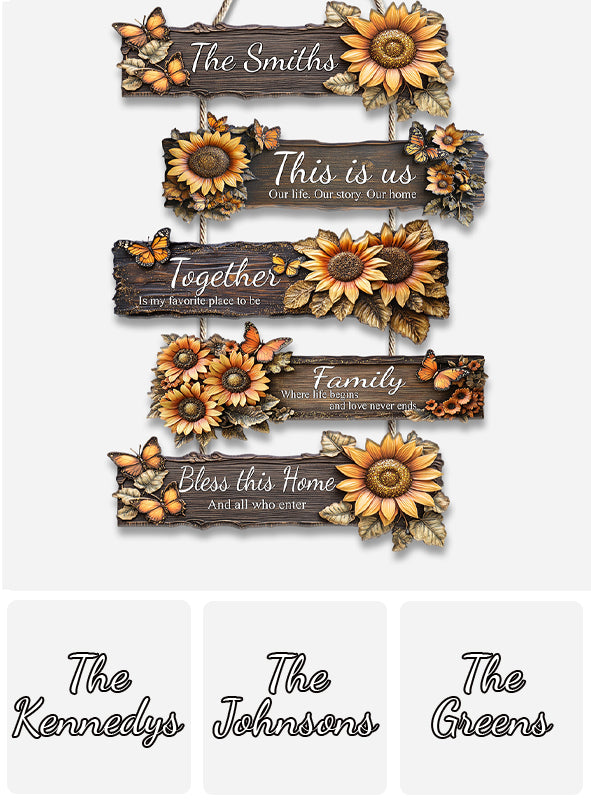 This Is Us - Personalized Family Hanging Wood Sign Set