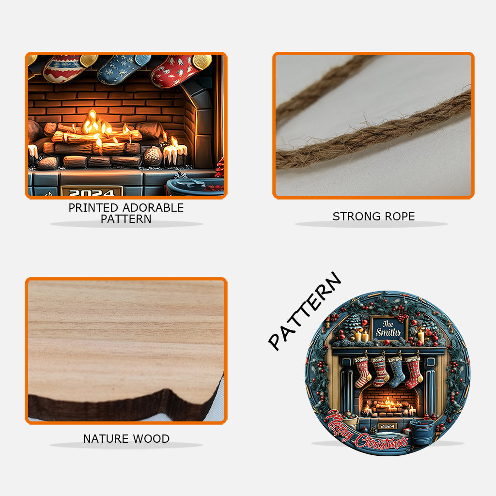 Merry Christmas - Personalized Family Custom Shaped Wood Sign