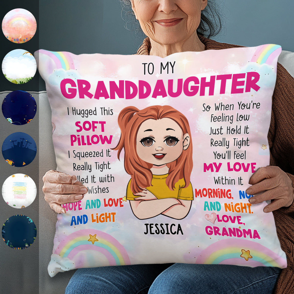 To My Grandkids - Personalized Kid Throw Pillow