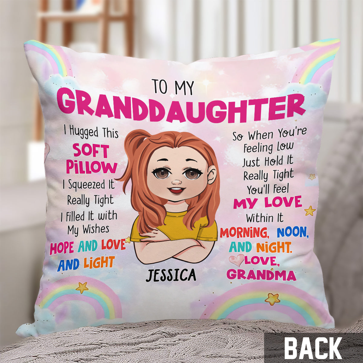 To My Grandkids - Personalized Kid Throw Pillow