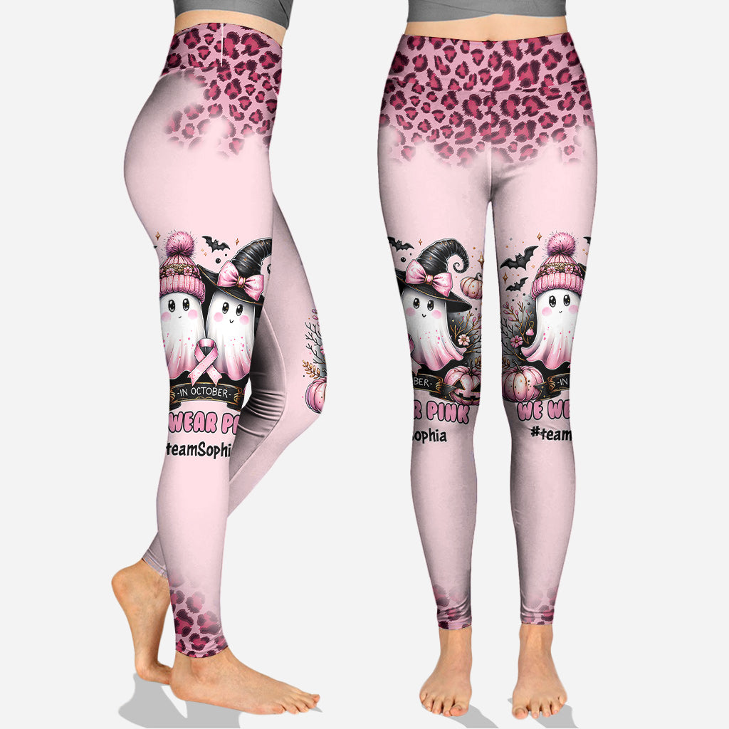 In October We Wear Pink - Personalized Breast Cancer Awareness Hoodie and Leggings