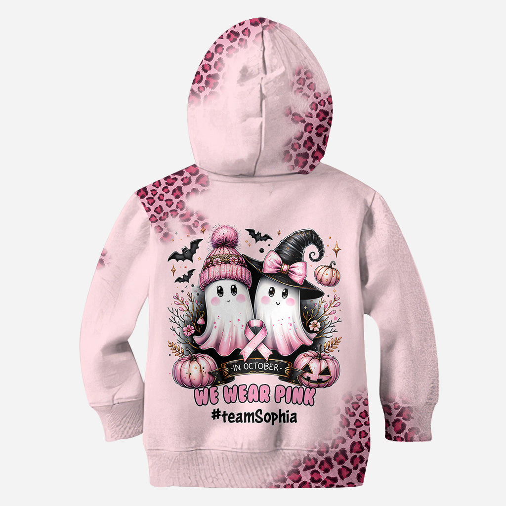In October We Wear Pink - Personalized Breast Cancer Awareness Hoodie and Leggings