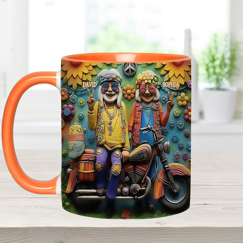 Love And Peace - Personalized Hippie Accent Mug