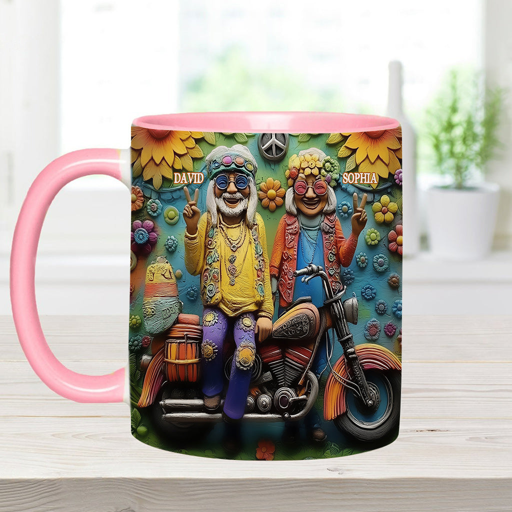 Love And Peace - Personalized Hippie Accent Mug