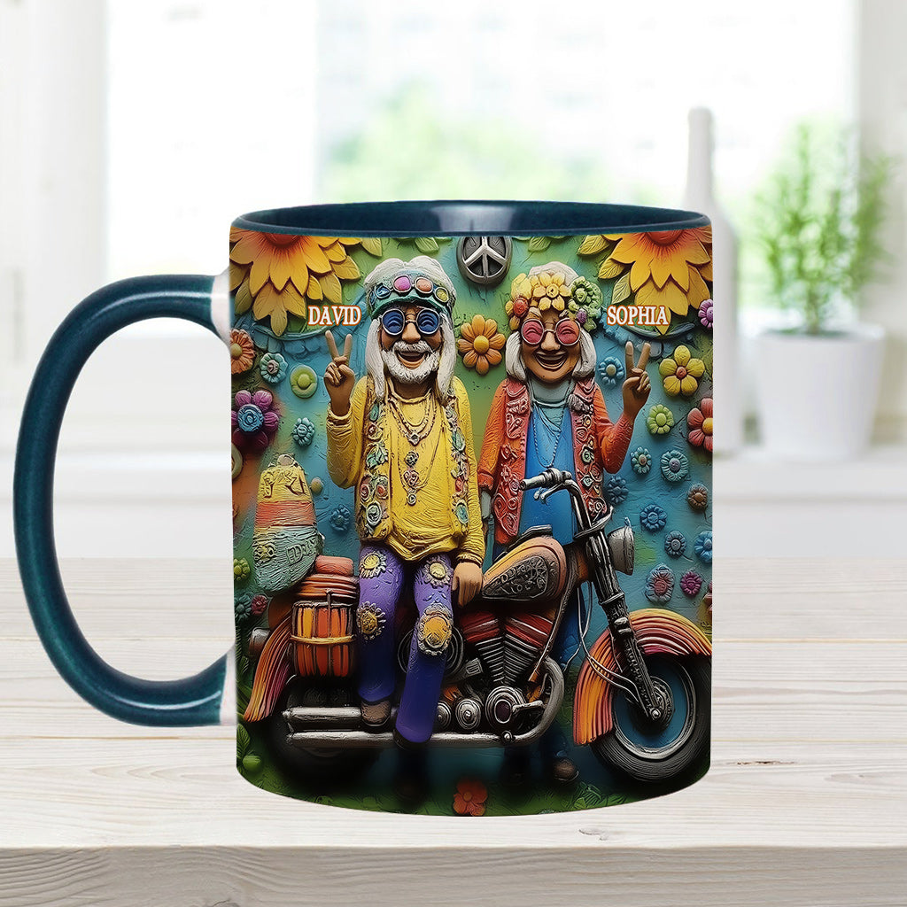 Love And Peace - Personalized Hippie Accent Mug