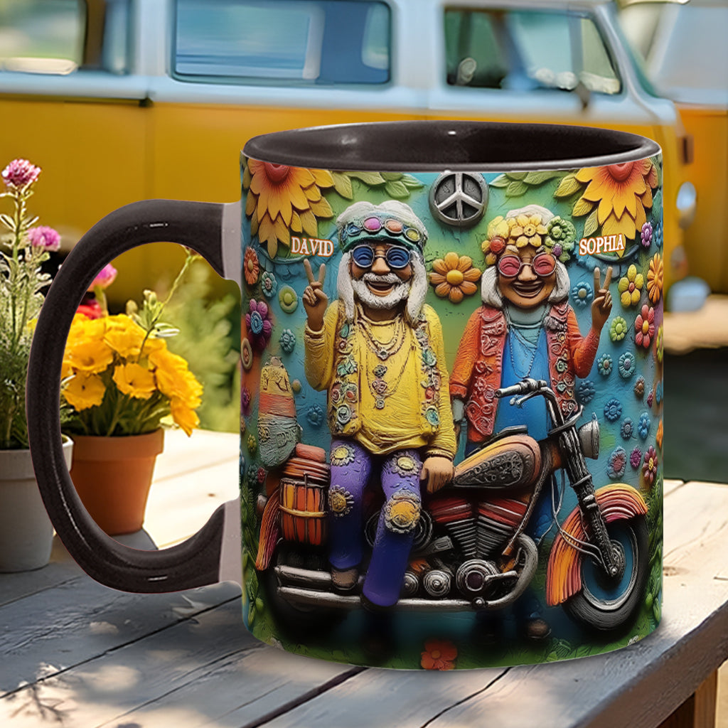 Love And Peace - Personalized Hippie Accent Mug