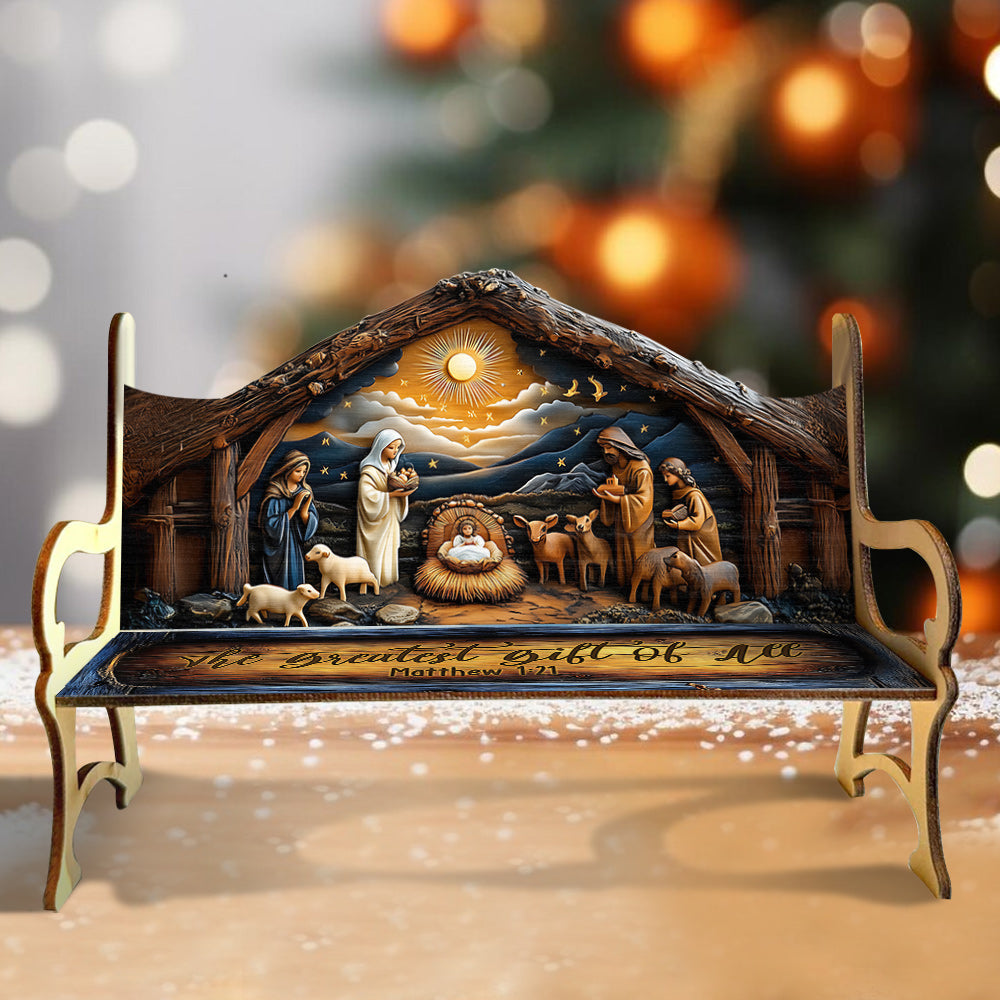 The Greatest Gift Of All - Christian Wooden Bench