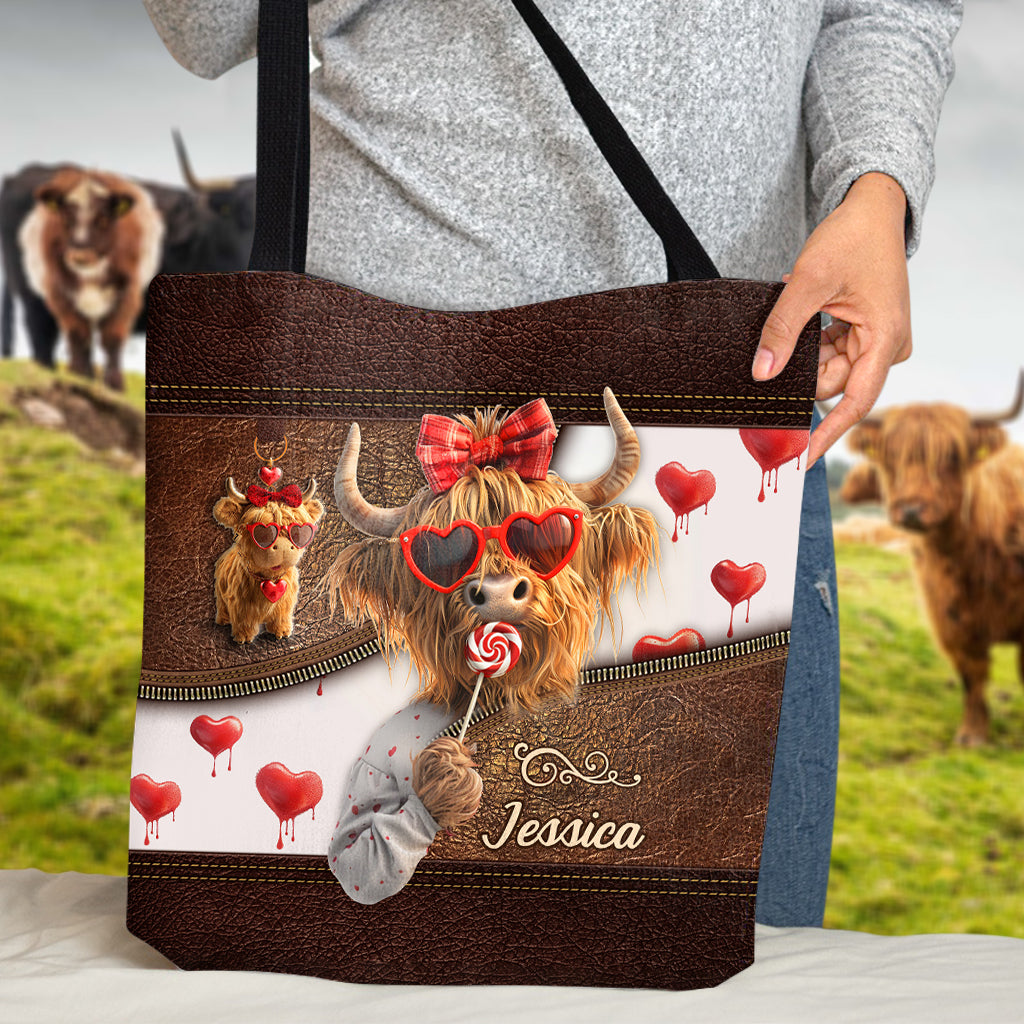 Valentines Cow - Personalized Tote Bag
