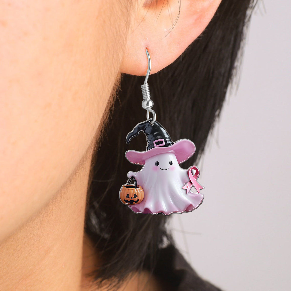 Breast Cancer Awareness - Personalized Breast Cancer Awareness Earrings