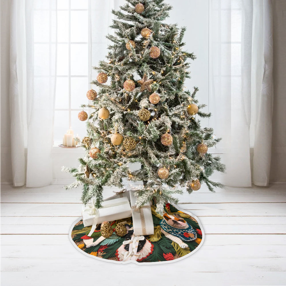 Merry Woofmas Frenchie - French Bulldog Tree Skirt
