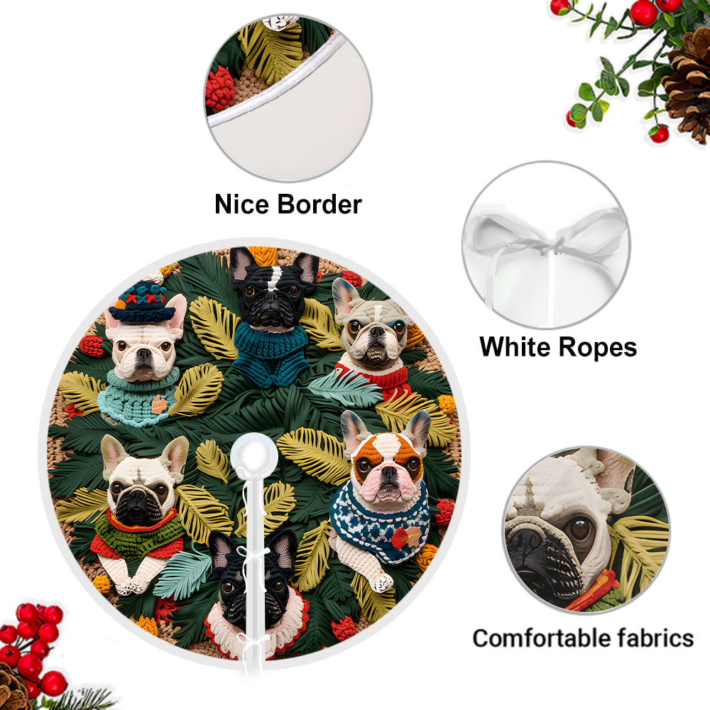 Merry Woofmas Frenchie - French Bulldog Tree Skirt