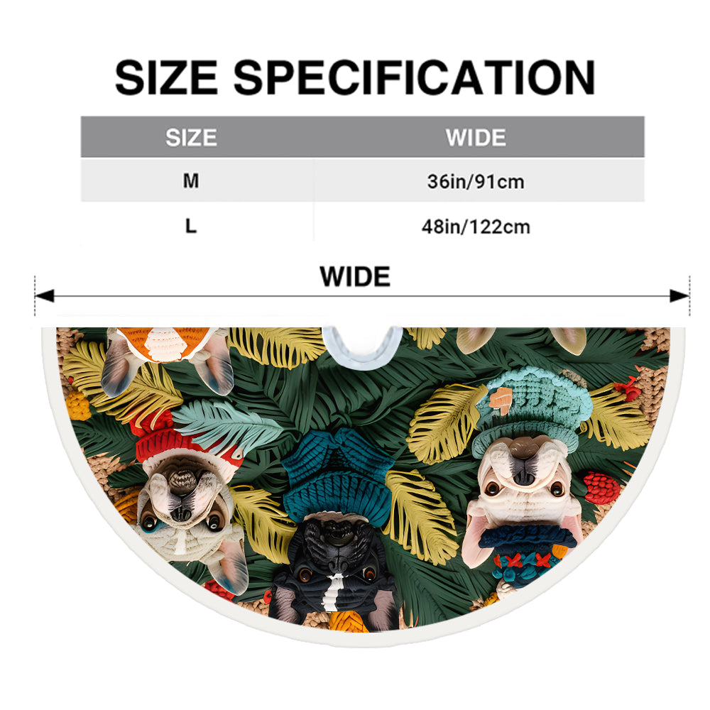 Merry Woofmas Frenchie - French Bulldog Tree Skirt