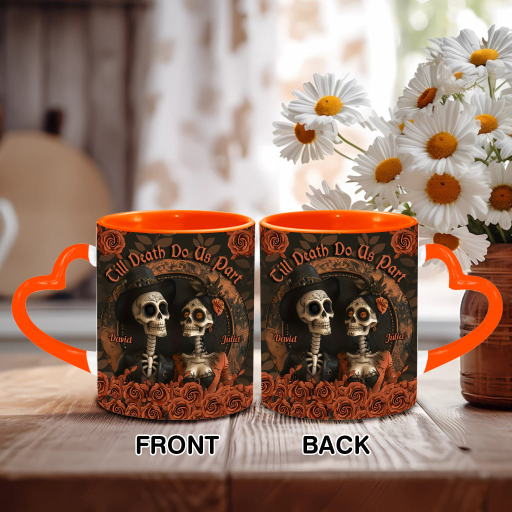 Til Death Do Us Part - Personalized Couple Heart Handle Mug