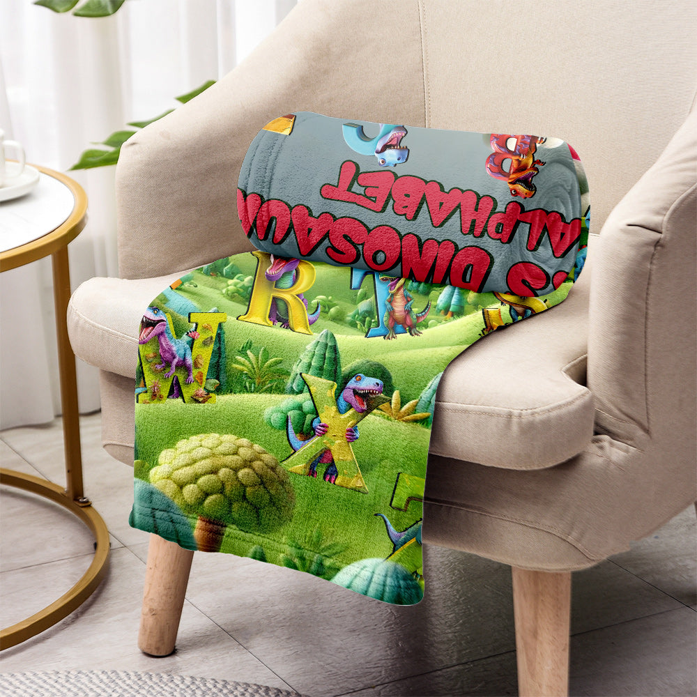 Dinosaur Alphabet - Personalized Kid Blanket