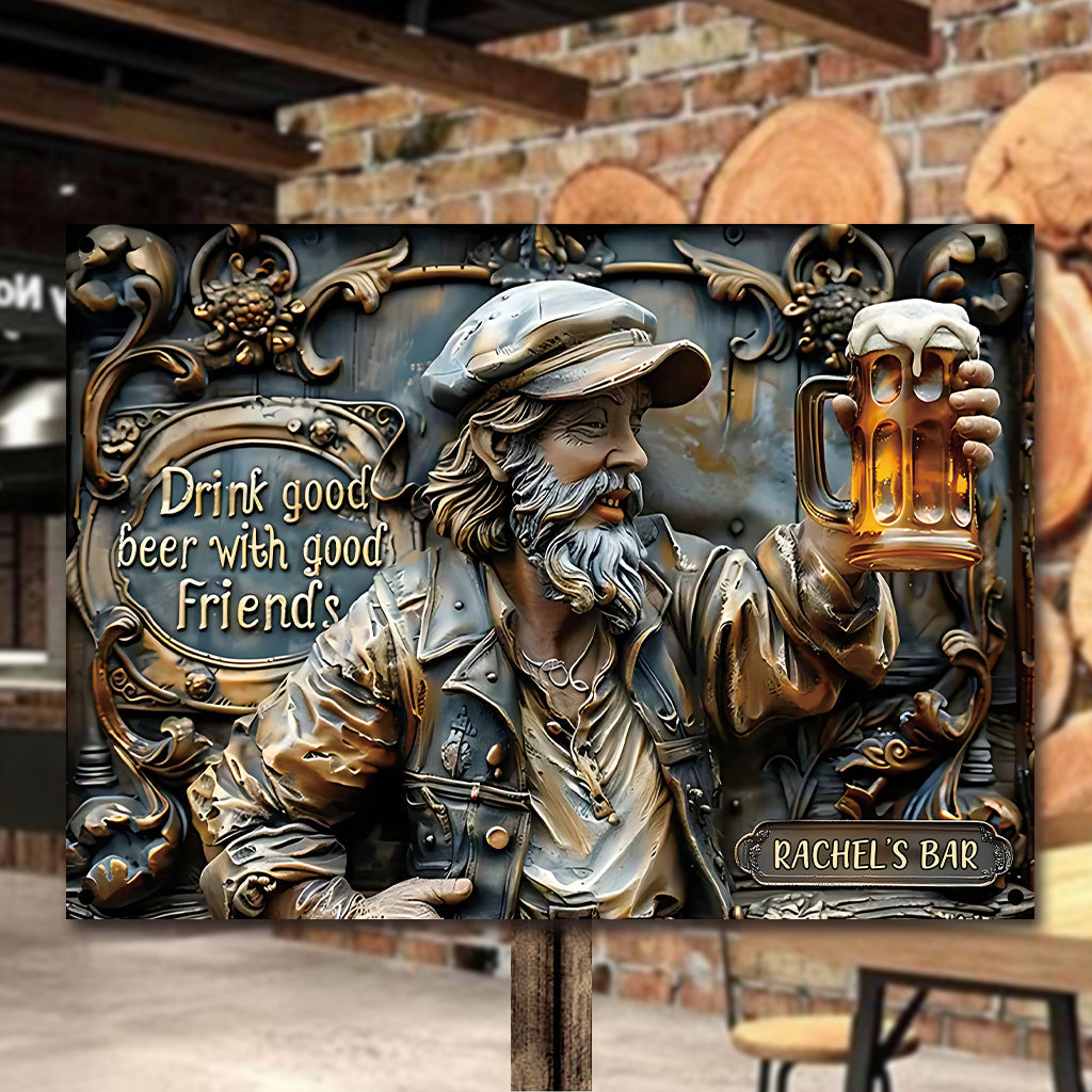 Good Friends Good Beer - Personalized Beer Rectangle Metal Sign